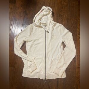 Burberry terry cloth zip front jacket size M embroidered logo